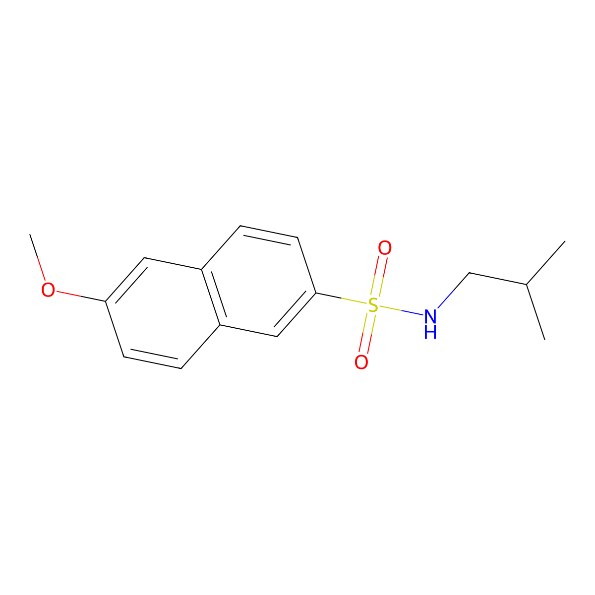 N-isobutyl-6-methoxy-2-naphthalenesulfonamide molecular structure, CAS 1087639-48-2