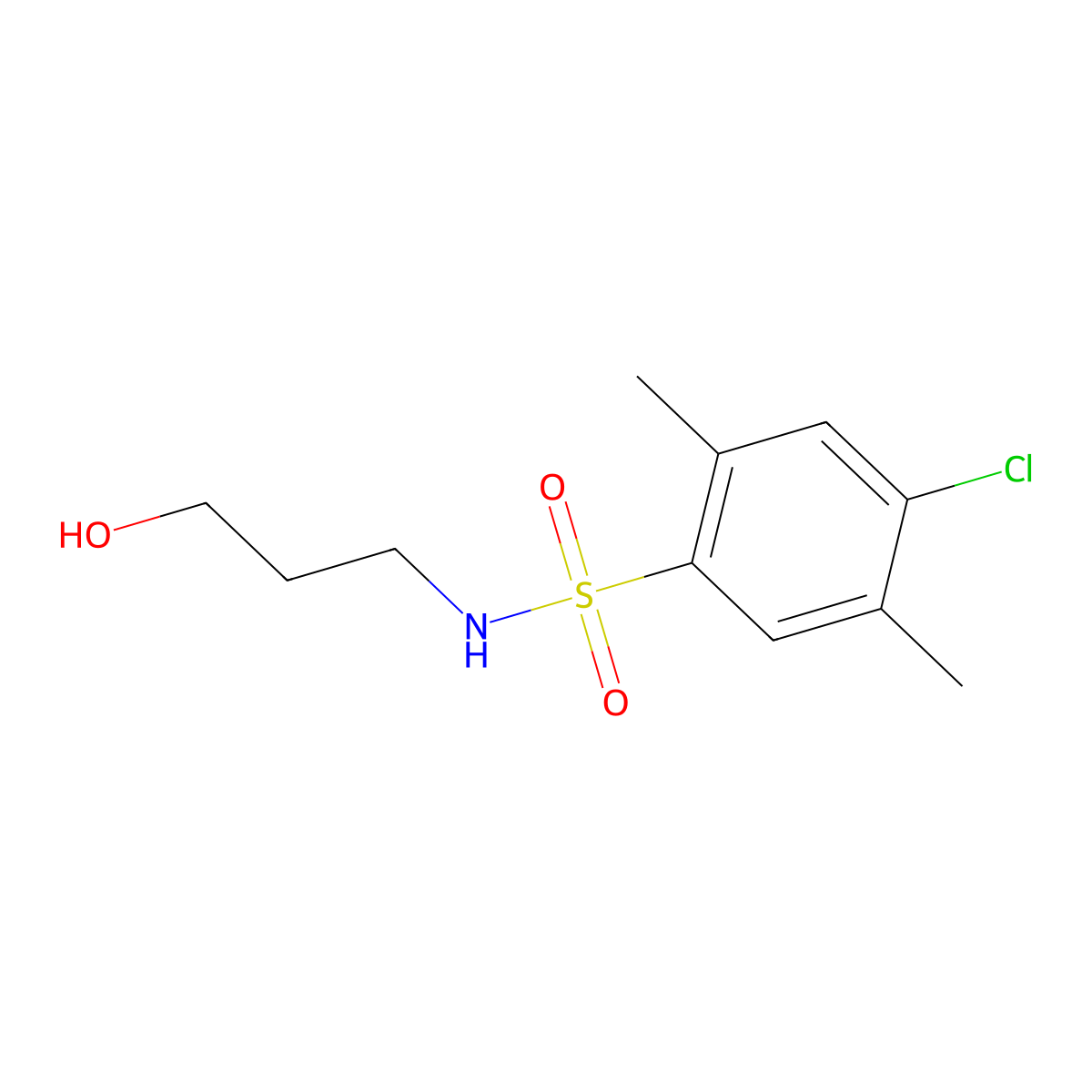 4-chloro-N-(3-hydroxypropyl)-2,5-dimethylbenzenesulfonamide molecular structure, CAS 1087639-53-9