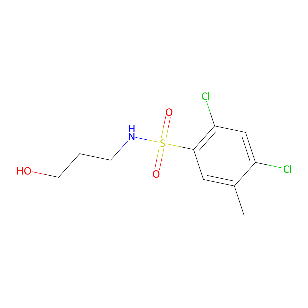 2,4-dichloro-N-(3-hydroxypropyl)-5-methylbenzenesulfonamide molecular structure, CAS 1087639-55-1