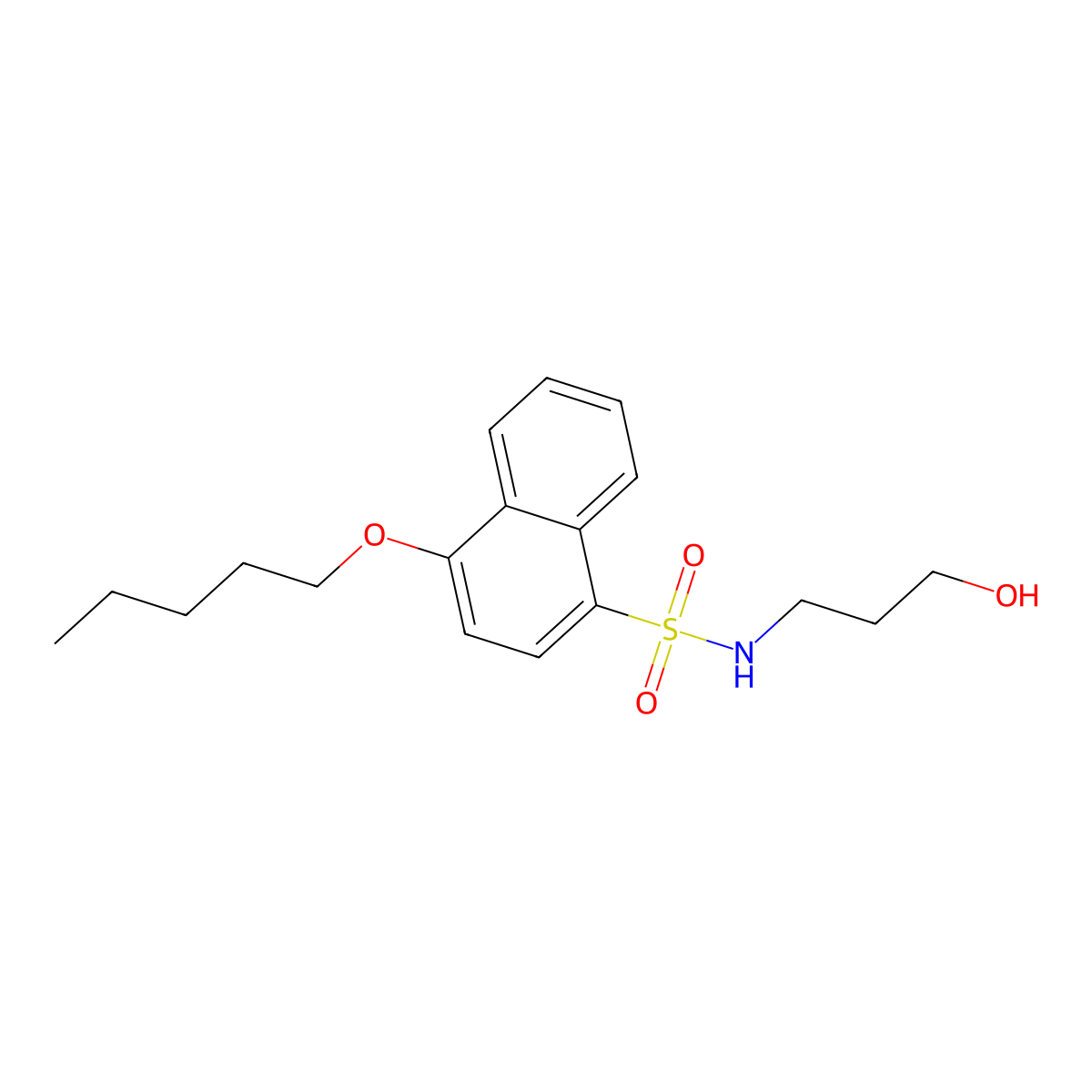 (3-Hydroxypropyl)[(4-pentyloxynaphthyl)sulfonyl]amine molecular structure, CAS 1087639-57-3
