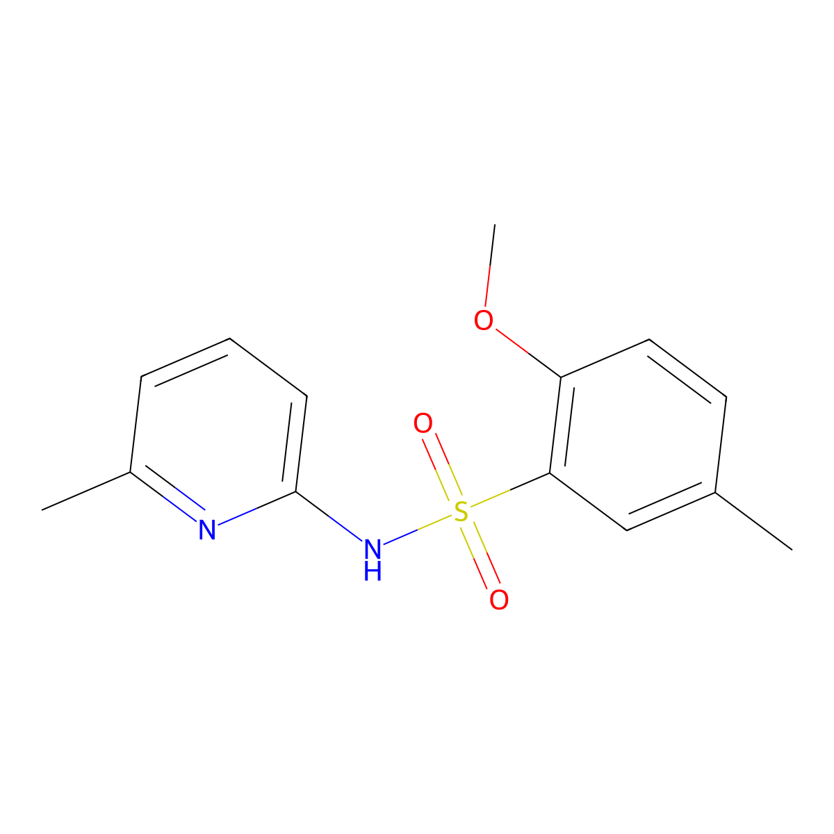 2-methoxy-5-methyl-N-(6-methyl-2-pyridinyl)benzenesulfonamide molecular structure, CAS 1087639-63-1