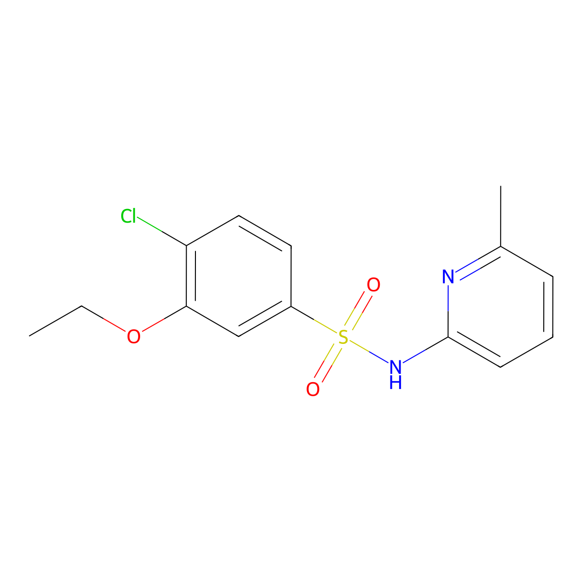 4-chloro-3-ethoxy-N-(6-methyl-2-pyridinyl)benzenesulfonamide molecular structure, CAS 1087639-64-2