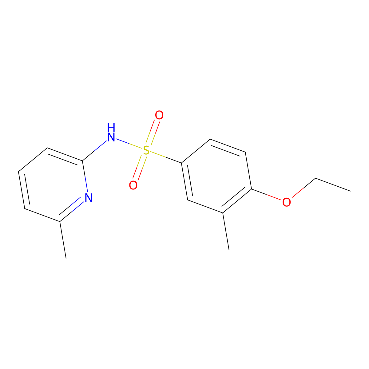 4-ethoxy-3-methyl-N-(6-methyl-2-pyridinyl)benzenesulfonamide molecular structure, CAS 1087639-65-3
