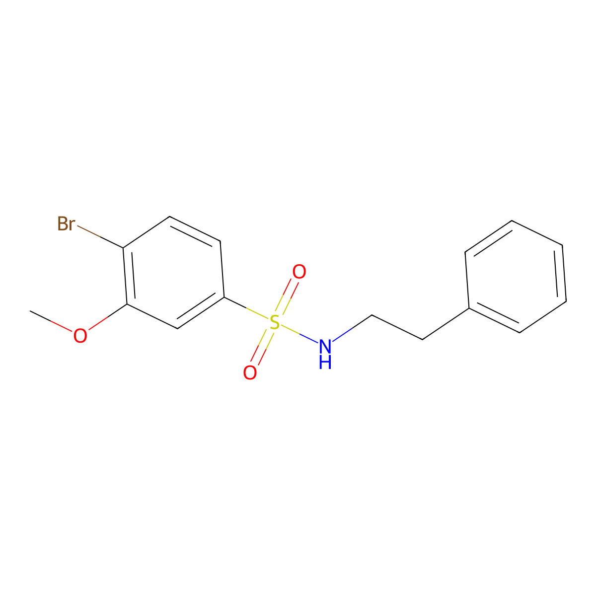 4-bromo-3-methoxy-N-(2-phenylethyl)benzenesulfonamide molecular structure, CAS 1087639-79-9