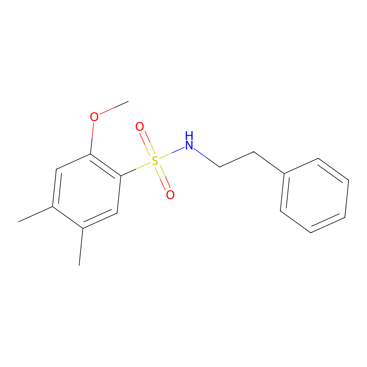 2-methoxy-4,5-dimethyl-N-(2-phenylethyl)benzenesulfonamide molecular structure, CAS 1087639-80-2