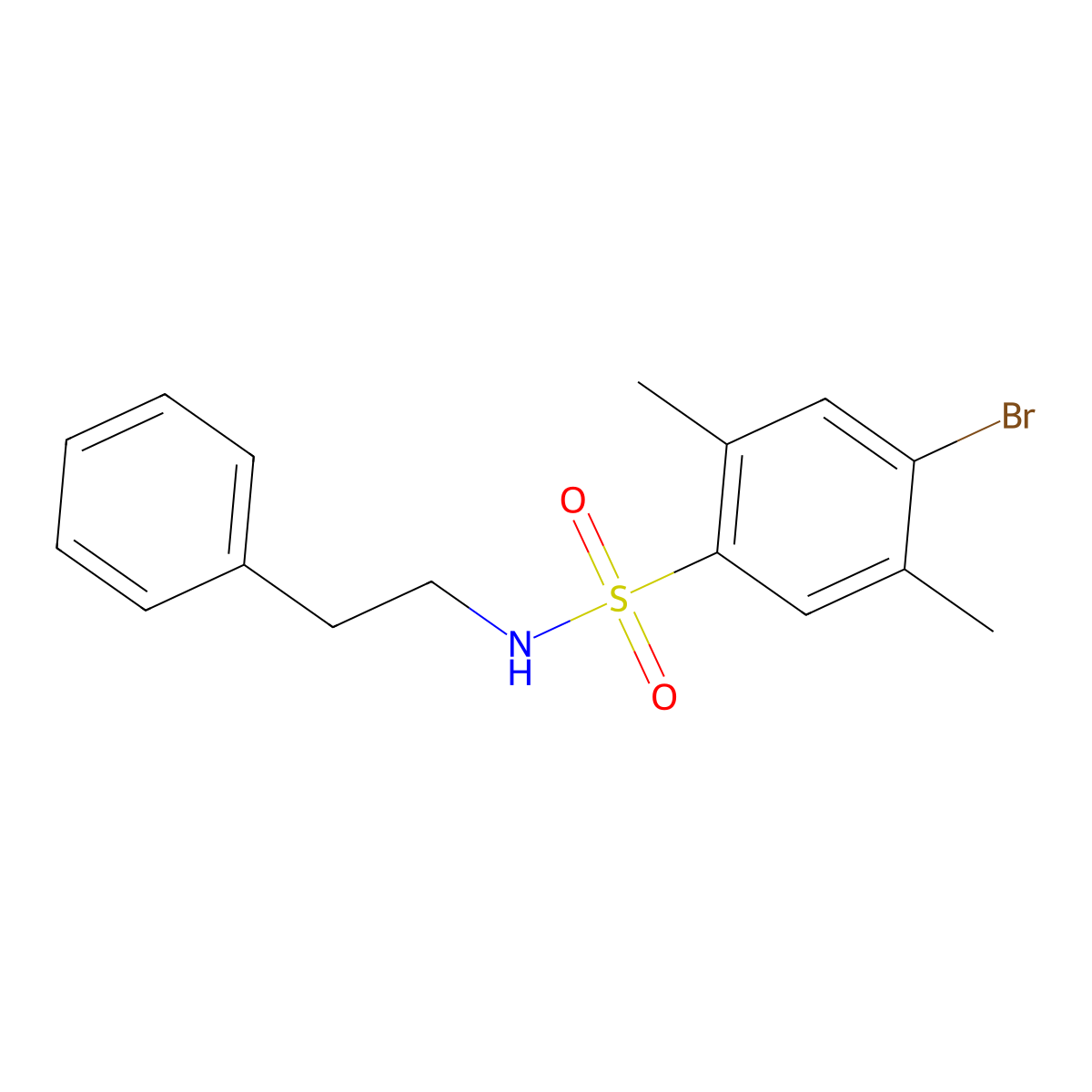 [(4-Bromo-2,5-dimethylphenyl)sulfonyl](2-phenylethyl)amine molecular structure, CAS 1087639-83-5