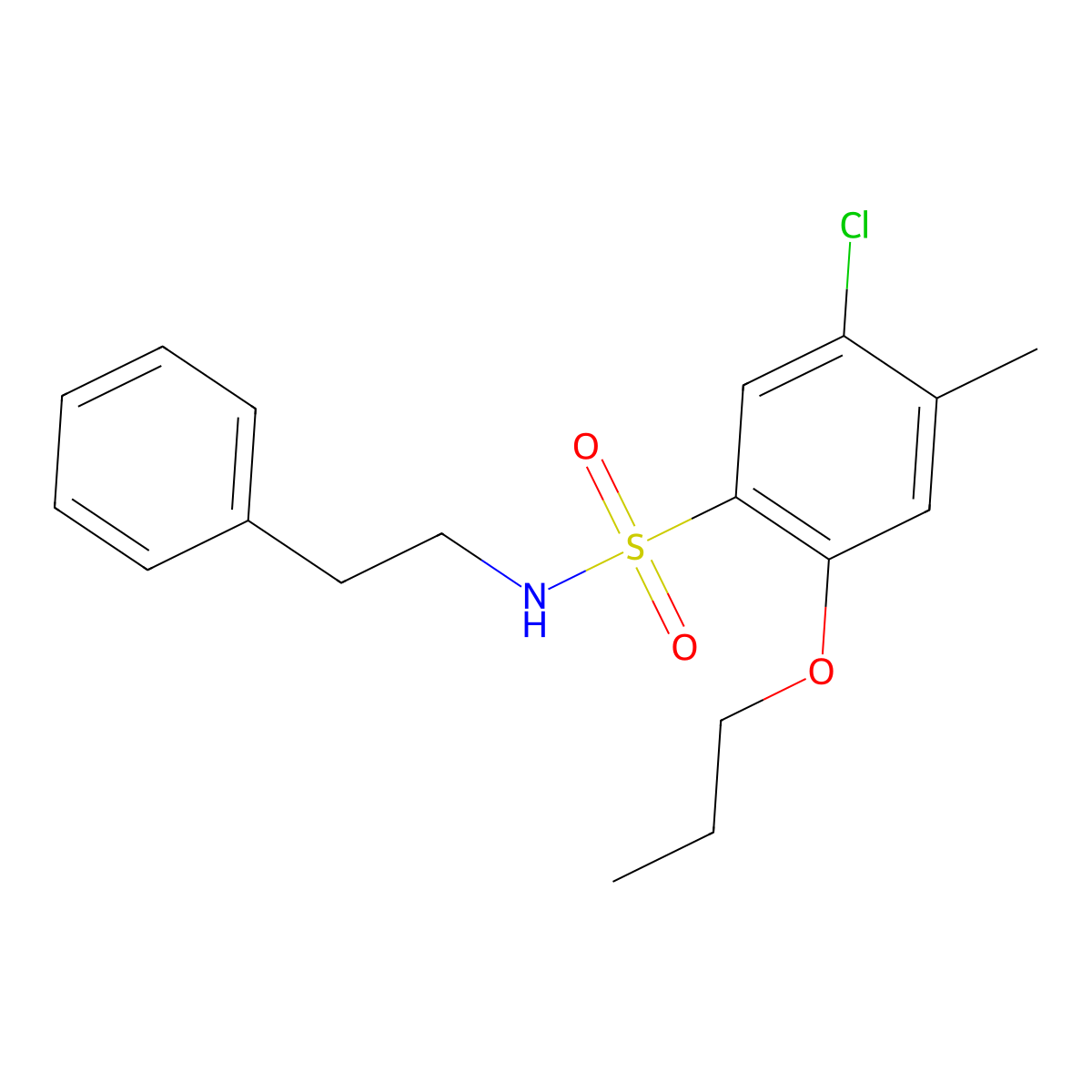 [(5-Chloro-4-methyl-2-propoxyphenyl)sulfonyl](2-phenylethyl)amine molecular structure, CAS 1087639-85-7