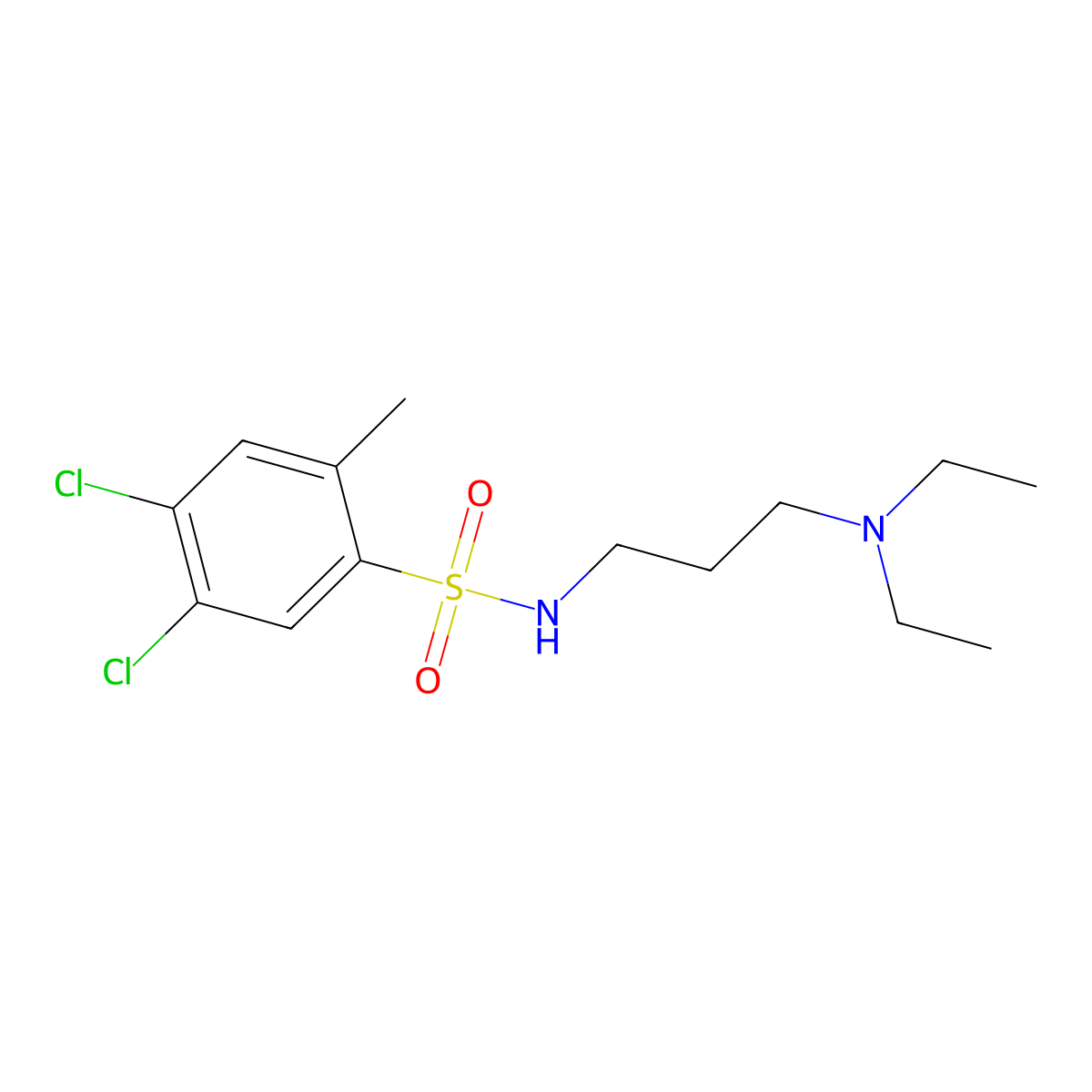 4,5-dichloro-N-[3-(diethylamino)propyl]-2-methylbenzenesulfonamide molecular structure, CAS 1087640-16-1