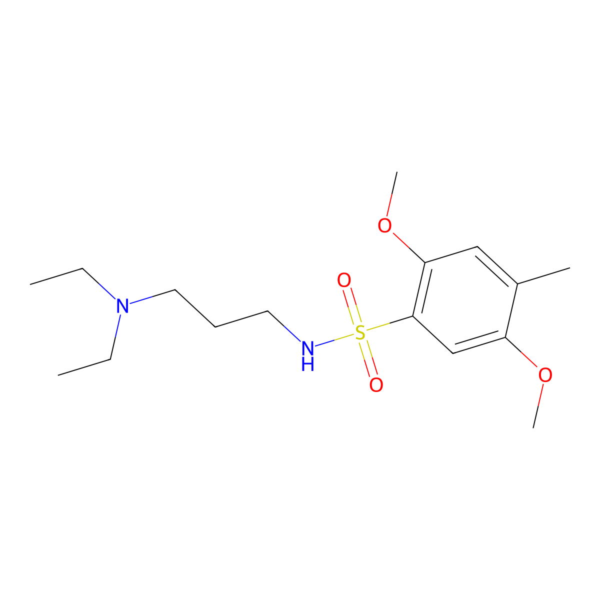 [3-(Diethylamino)propyl][(2,5-dimethoxy-4-methylphenyl)sulfonyl]amine molecular structure, CAS 1087640-18-3