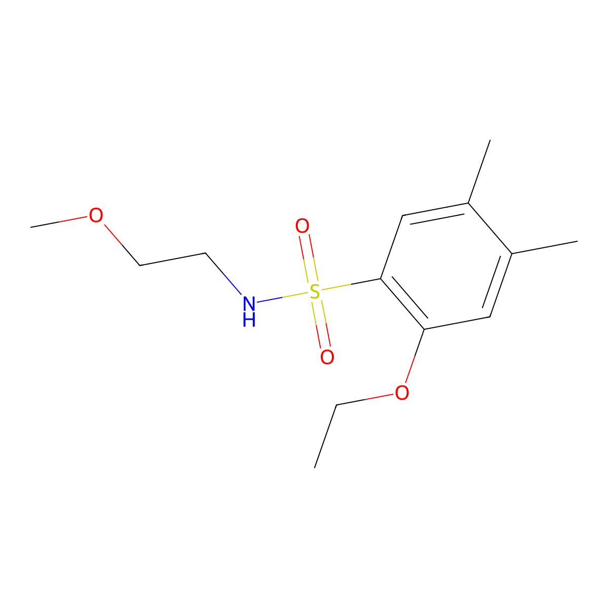 [(2-Ethoxy-4,5-dimethylphenyl)sulfonyl](2-methoxyethyl)amine molecular structure, CAS 1087640-23-0