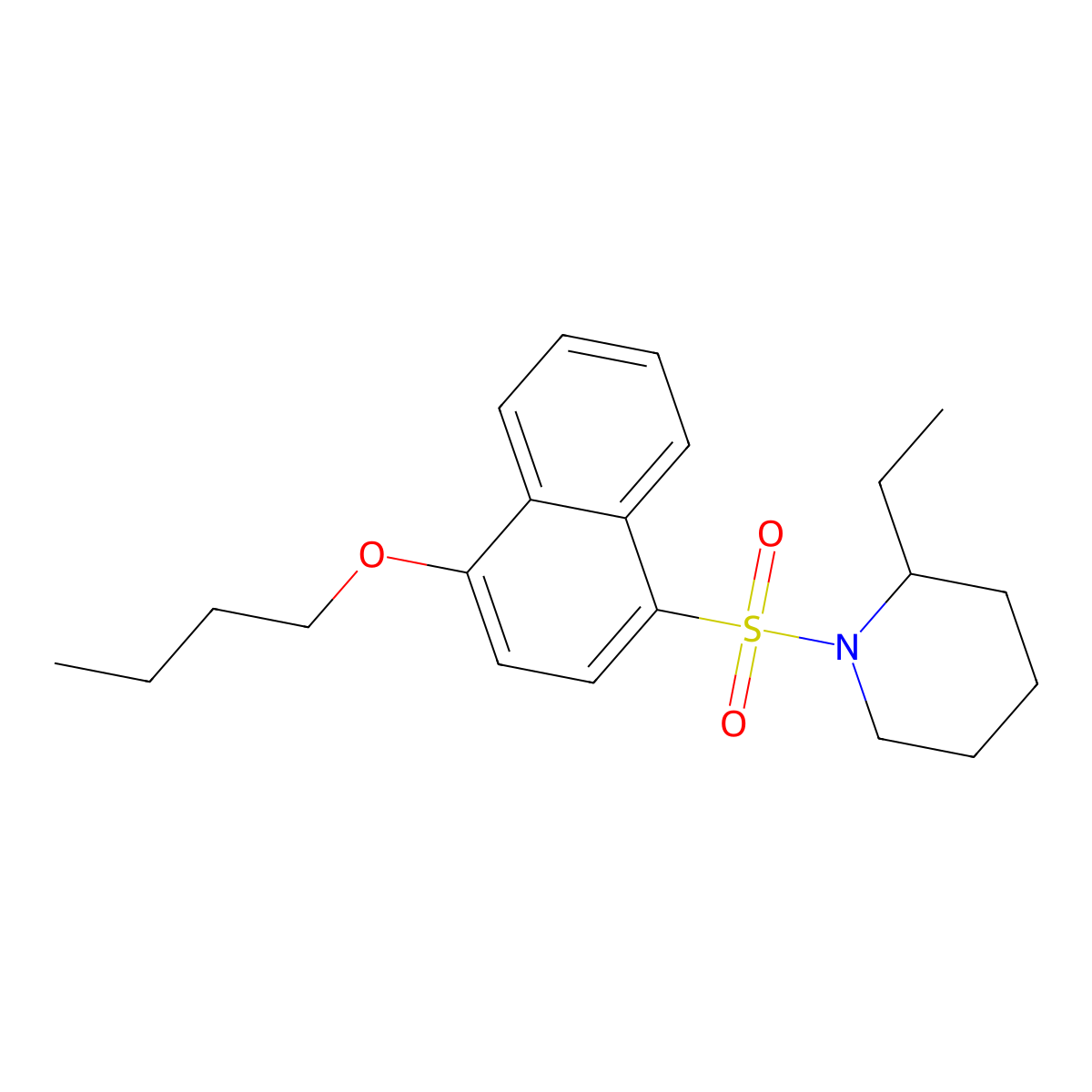 1-[(4-Butoxynaphthyl)sulfonyl]-2-ethylpiperidine molecular structure, CAS 1087640-32-1