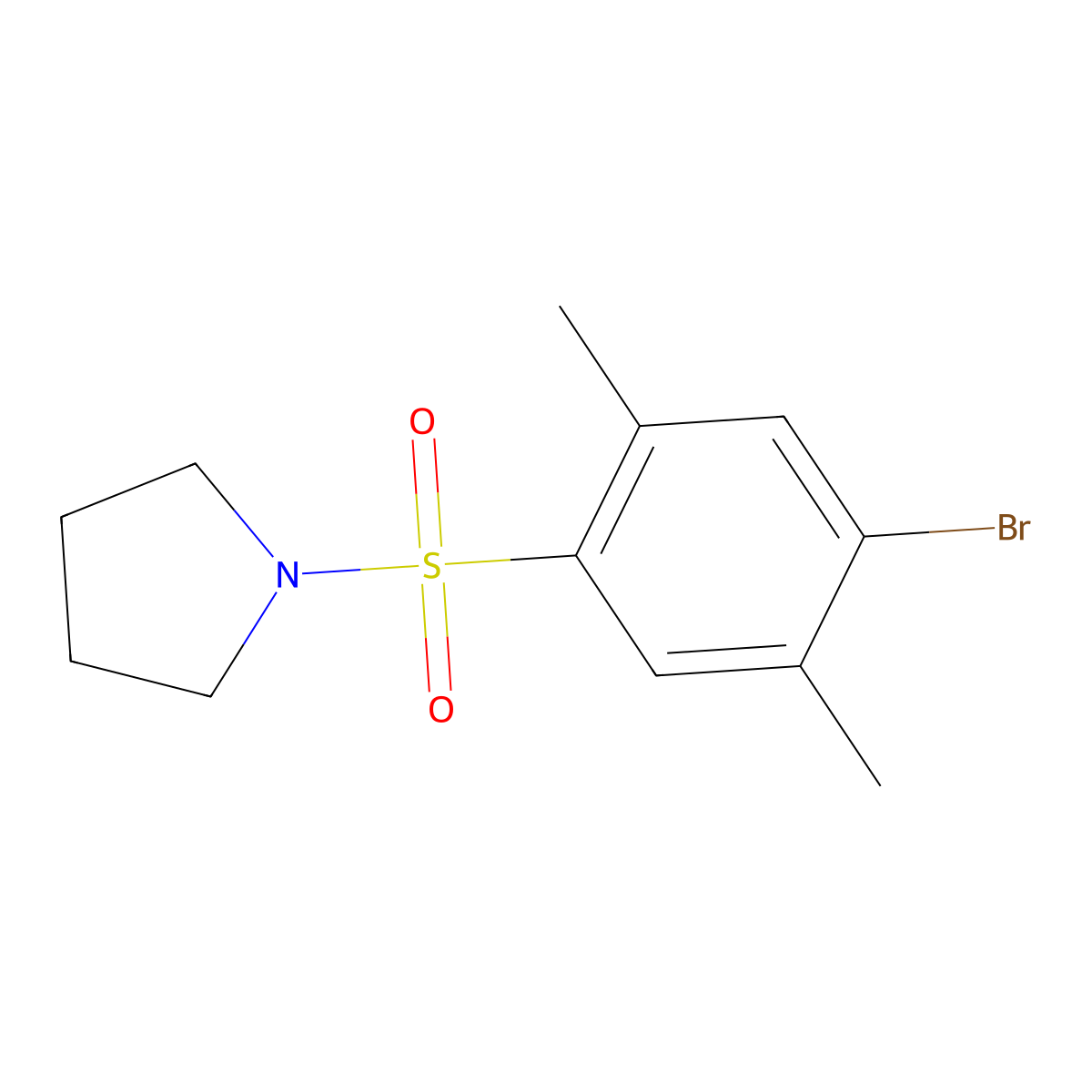 1-(4-Bromo-2,5-dimethylbenzenesulfonyl)pyrrolidine molecular structure, CAS 1087640-34-3