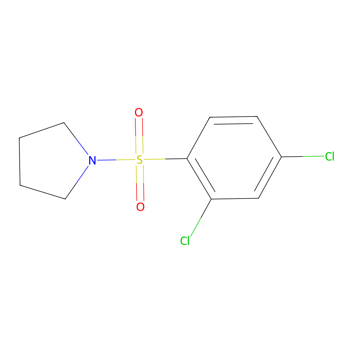 1-(2,4-Dichlorobenzene-1-sulfonyl)pyrrolidine molecular structure, CAS 1087640-35-4