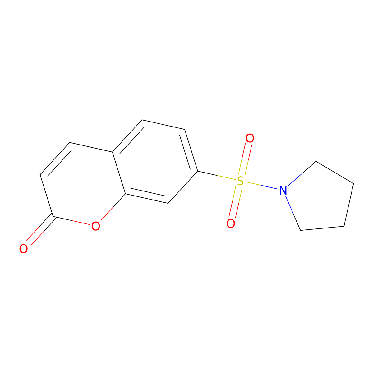 7-(Pyrrolidinylsulfonyl)chromen-2-one molecular structure, CAS 1087640-37-6