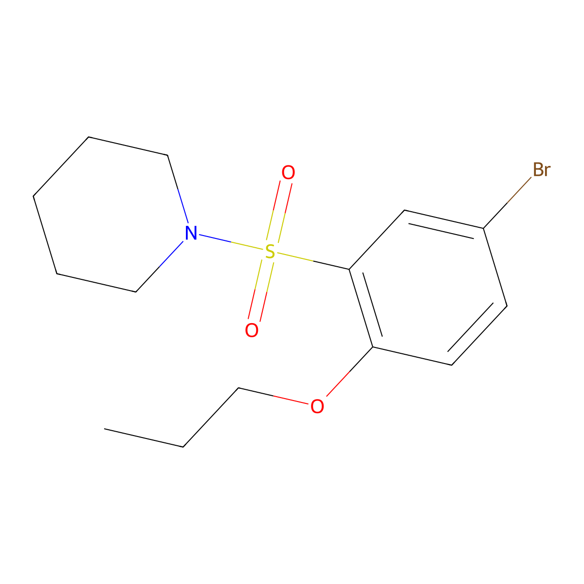 1-(5-Bromo-2-propoxybenzenesulfonyl)piperidine molecular structure, CAS 1087640-45-6