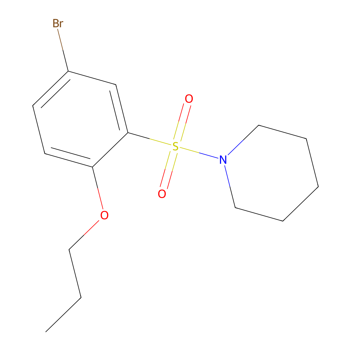 1-(5-Bromo-2-propoxybenzenesulfonyl)piperidine molecular structure, CAS 1087640-45-6