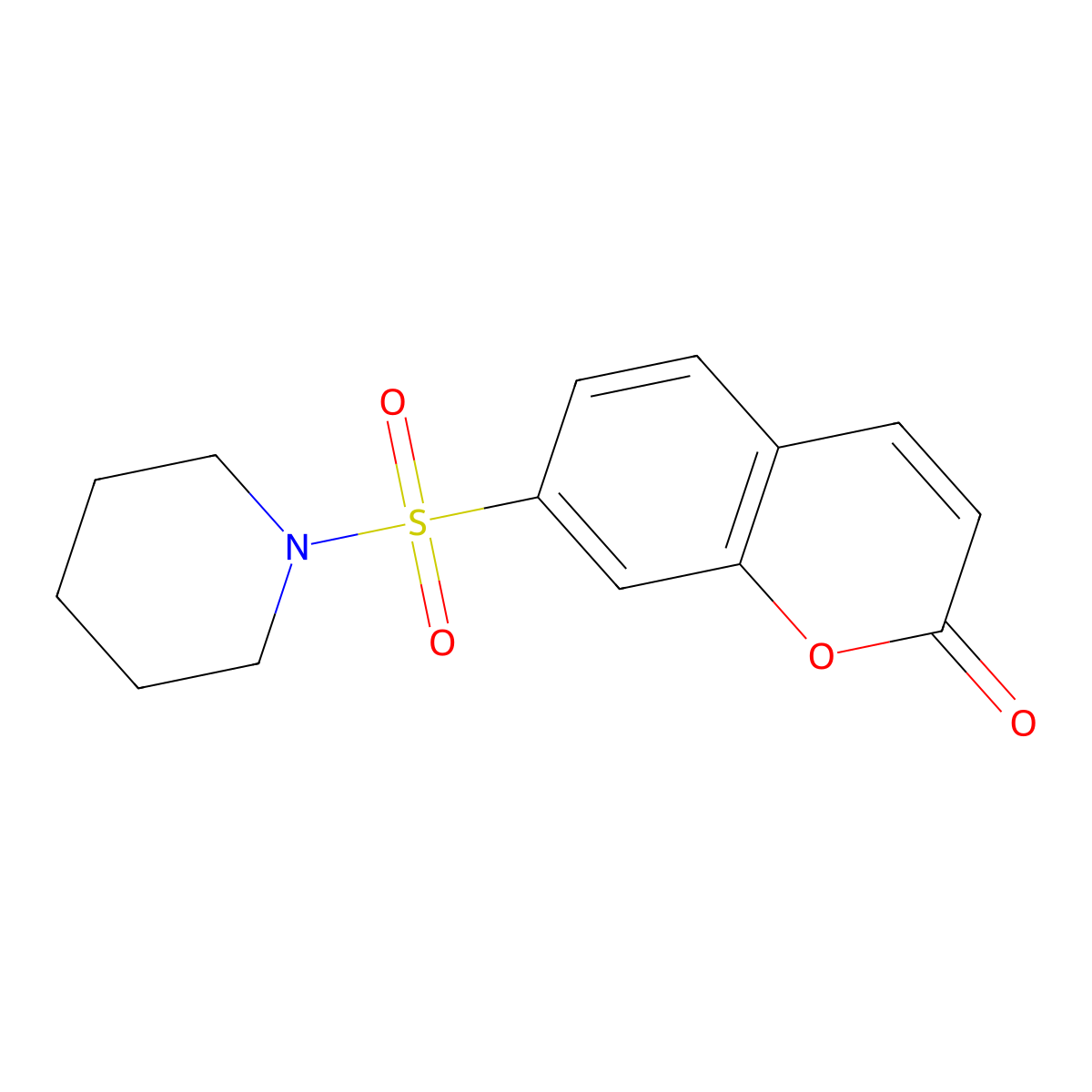 7-(Piperidylsulfonyl)chromen-2-one molecular structure, CAS 1087640-46-7