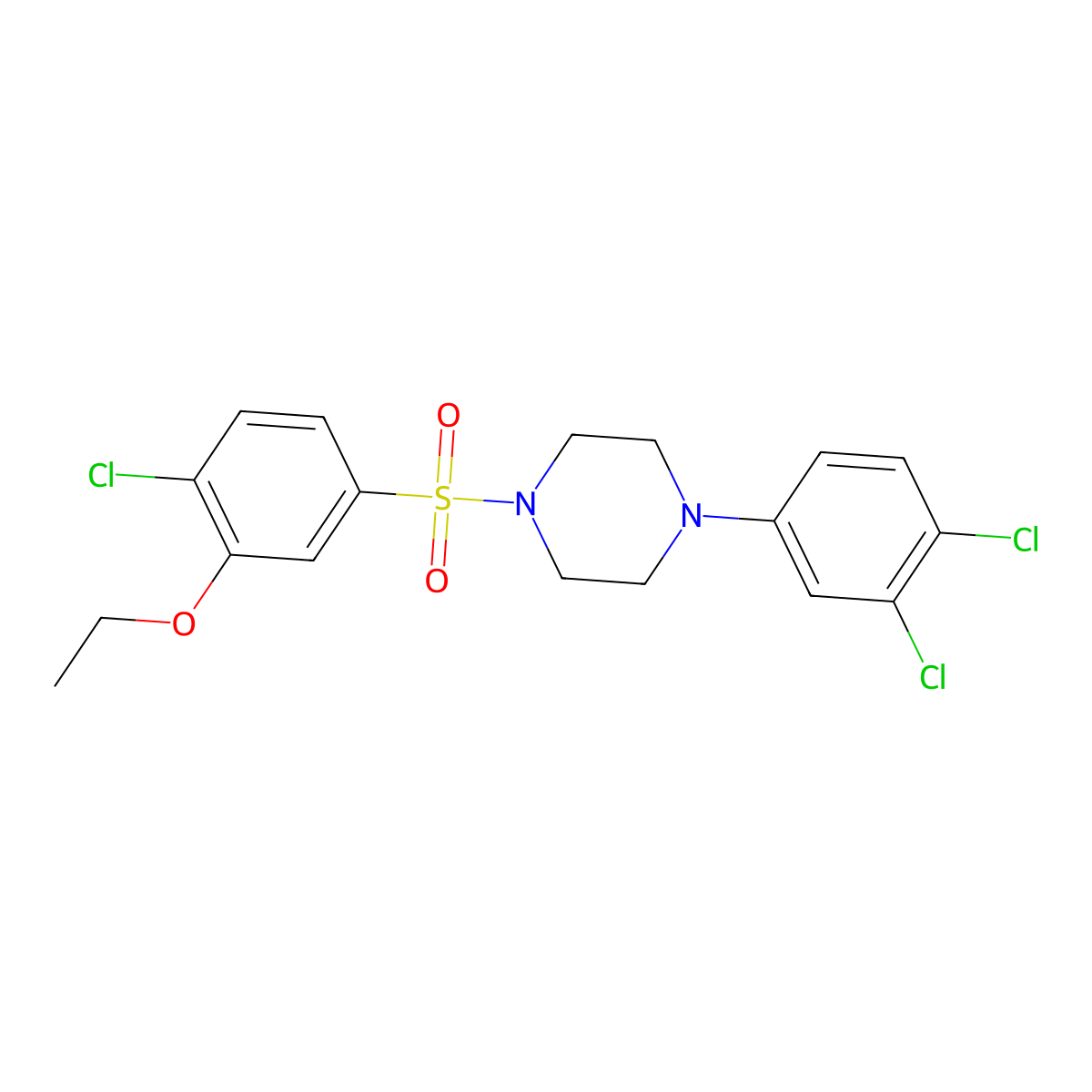 1-(4-Chloro-3-ethoxybenzenesulfonyl)-4-(3,4-dichlorophenyl)piperazine molecular structure, CAS 1087640-52-5