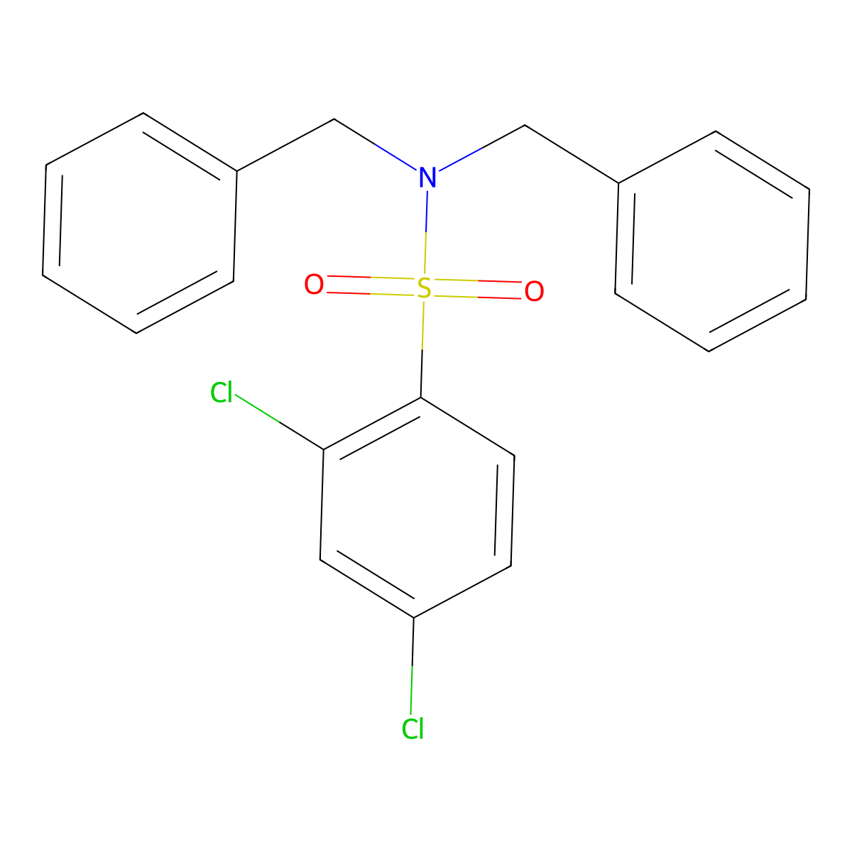 N,N-dibenzyl-2,4-dichlorobenzene-1-sulfonamide molecular structure, CAS 1087640-65-0