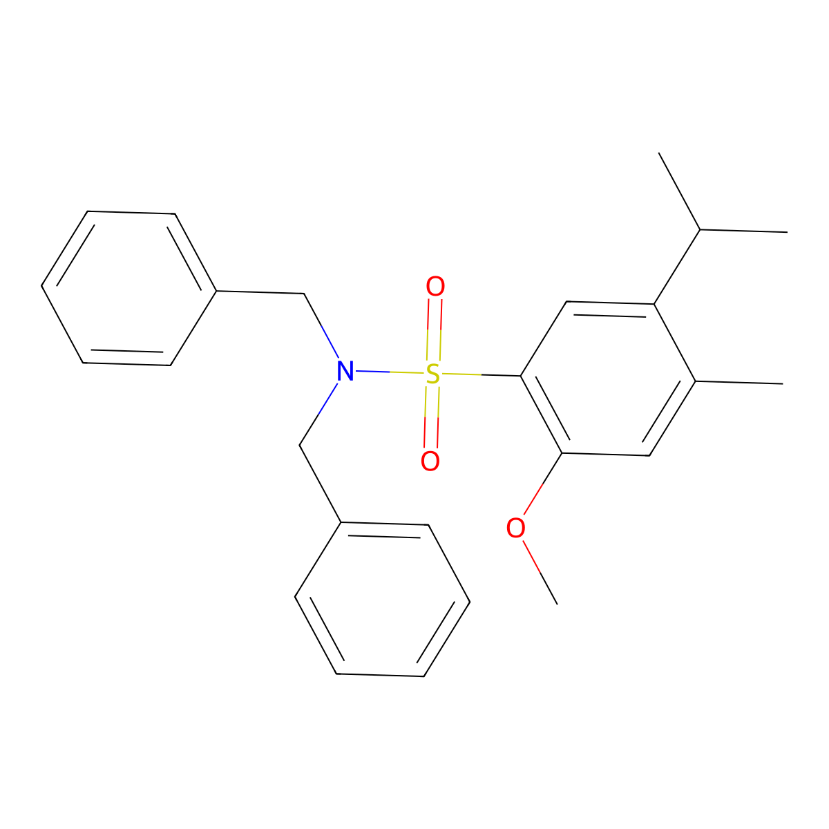 Bisbenzyl{[2-methoxy-4-methyl-5-(methylethyl)phenyl]sulfonyl}amine molecular structure, CAS 1087640-67-2