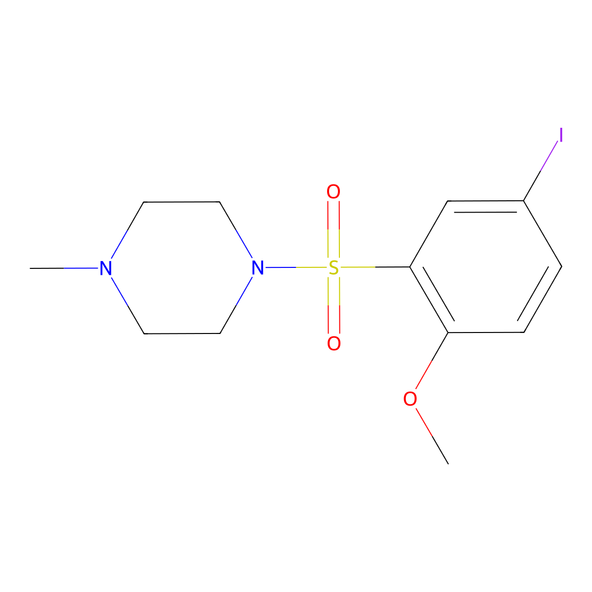 1-(5-Iodo-2-methoxybenzenesulfonyl)-4-methylpiperazine molecular structure, CAS 1087640-71-8