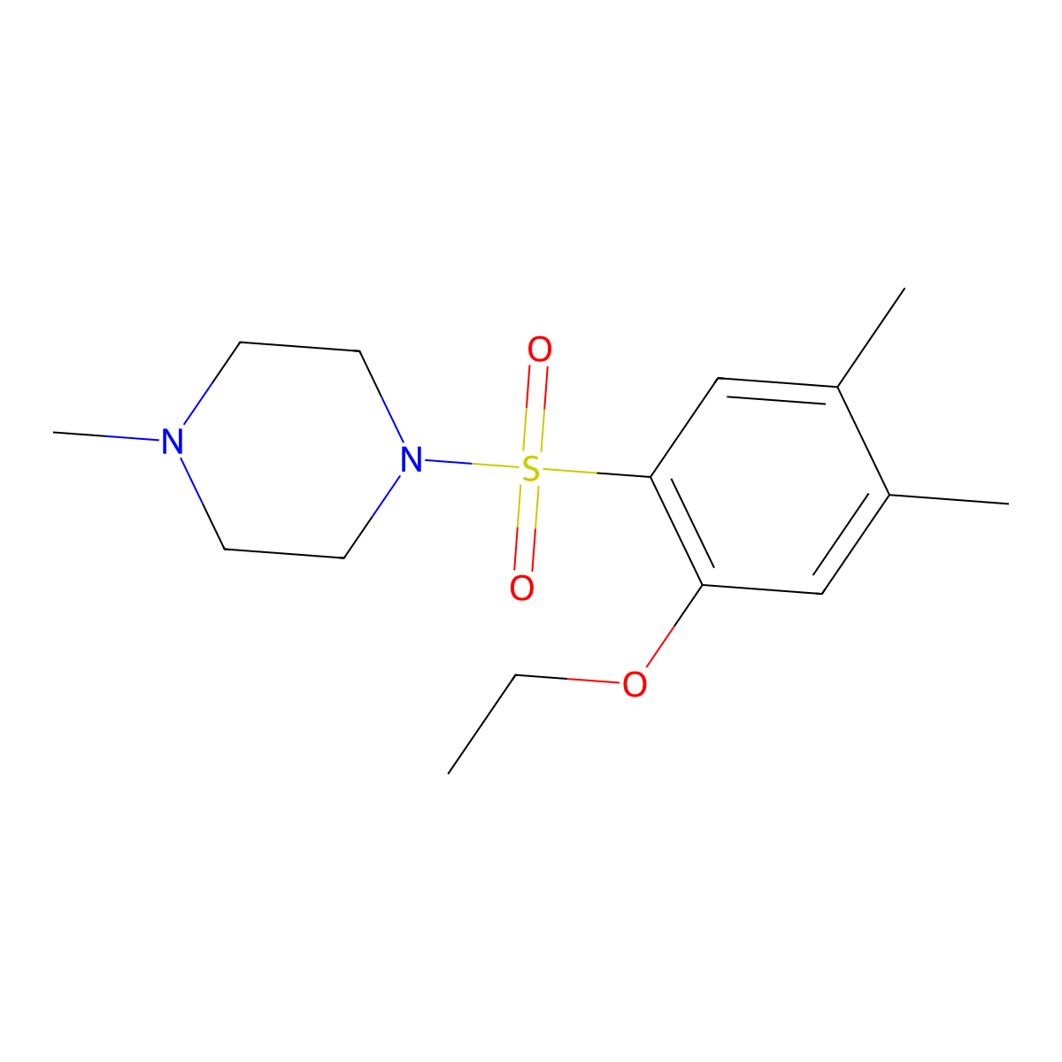 1-[(2-Ethoxy-4,5-dimethylphenyl)sulfonyl]-4-methylpiperazine molecular structure, CAS 1087640-74-1