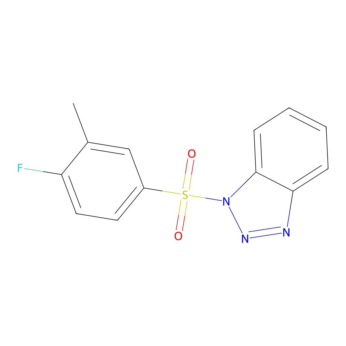1-(4-Fluoro-3-methylphenyl)sulfonylbenzotriazole molecular structure, CAS 1087640-84-3