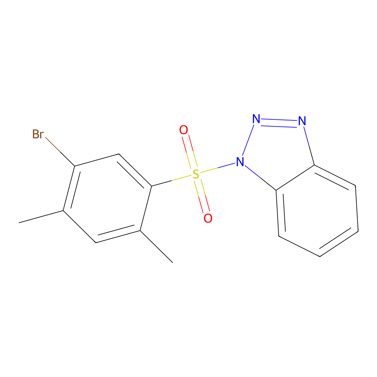 1-[(5-bromo-2,4-dimethylphenyl)sulfonyl]-1H-benzotriazole molecular structure, CAS 1087640-85-4