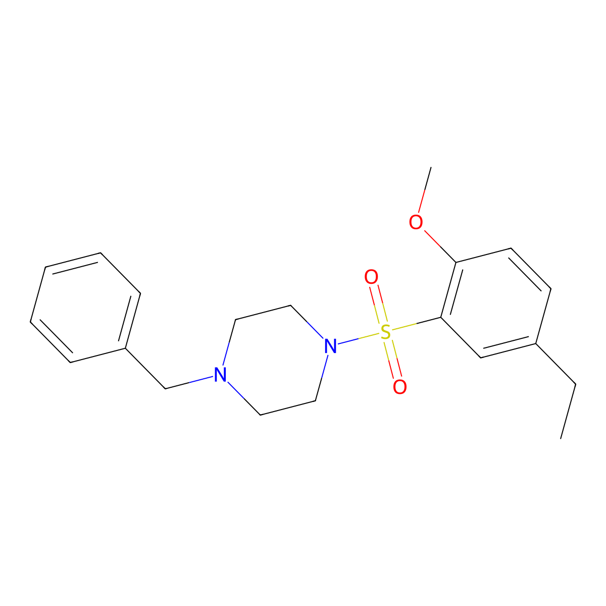 1-Benzyl-4-(5-ethyl-2-methoxybenzenesulfonyl)piperazine molecular structure, CAS 1087640-90-1