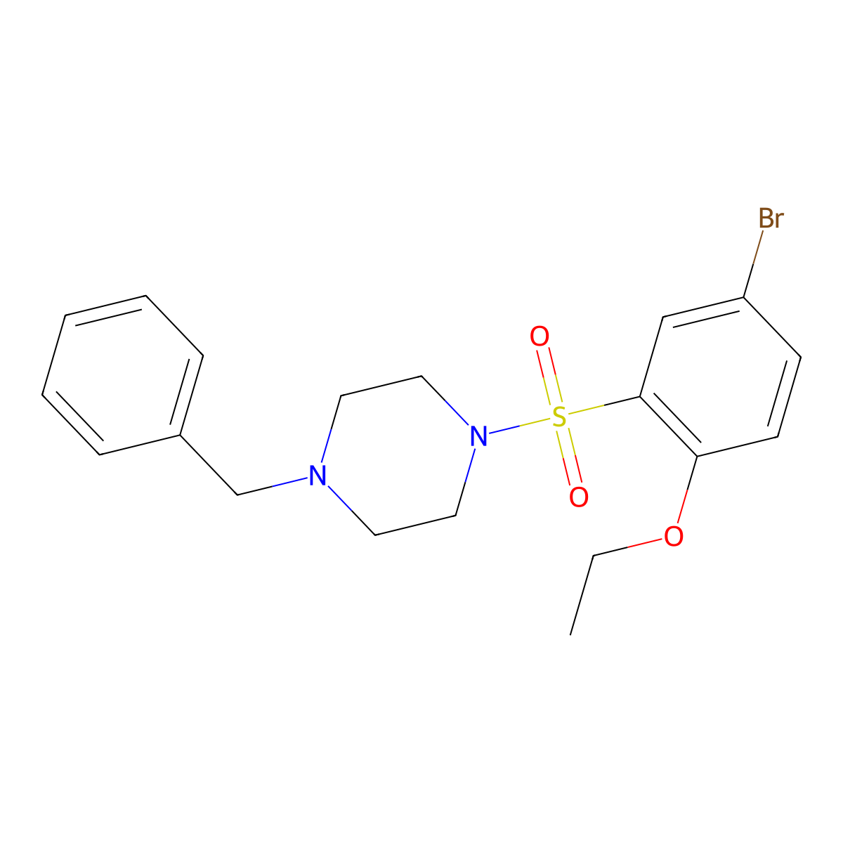 1-Benzyl-4-(5-bromo-2-ethoxybenzenesulfonyl)piperazine molecular structure, CAS 1087640-96-7
