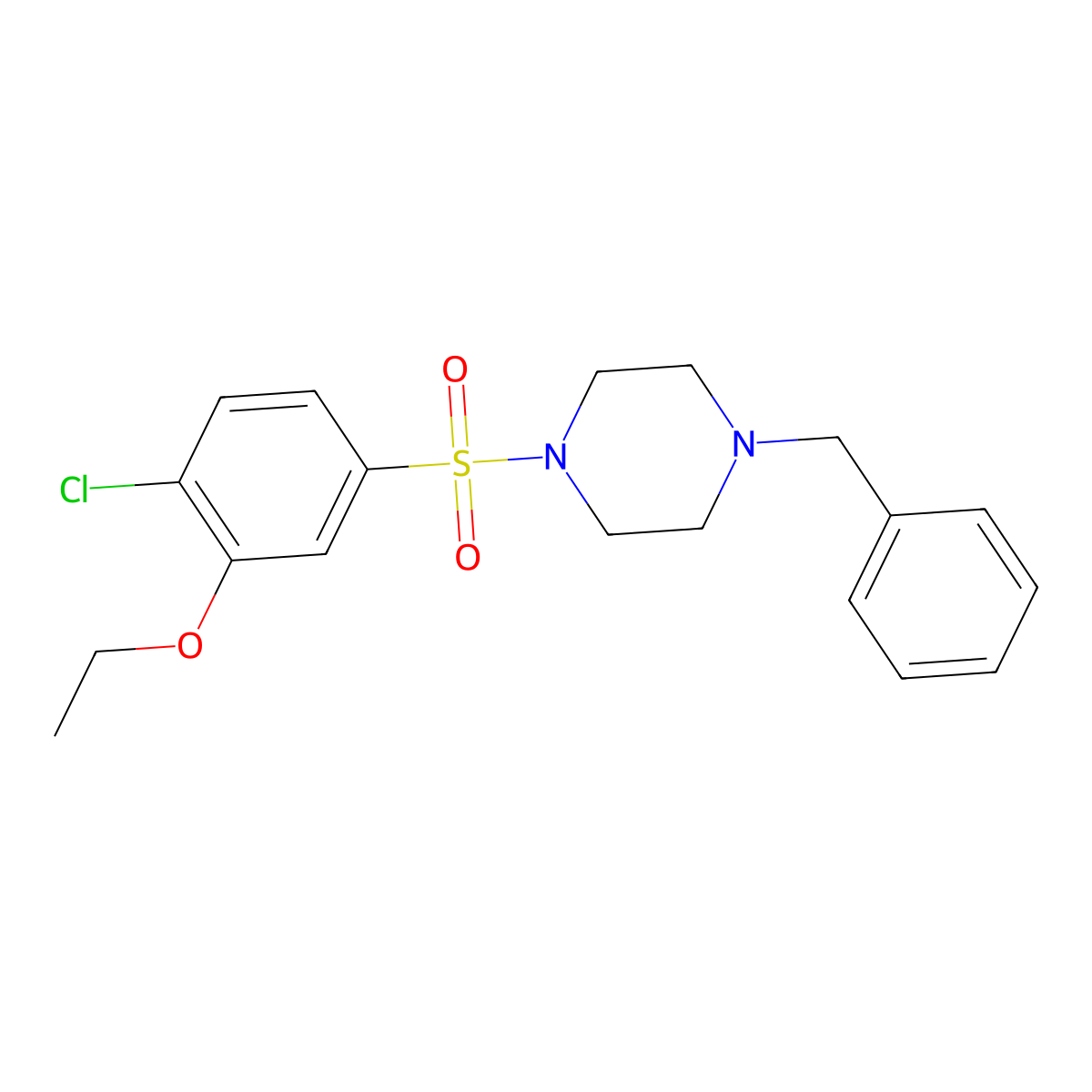 1-Benzyl-4-(4-chloro-3-ethoxybenzenesulfonyl)piperazine molecular structure, CAS 1087640-97-8
