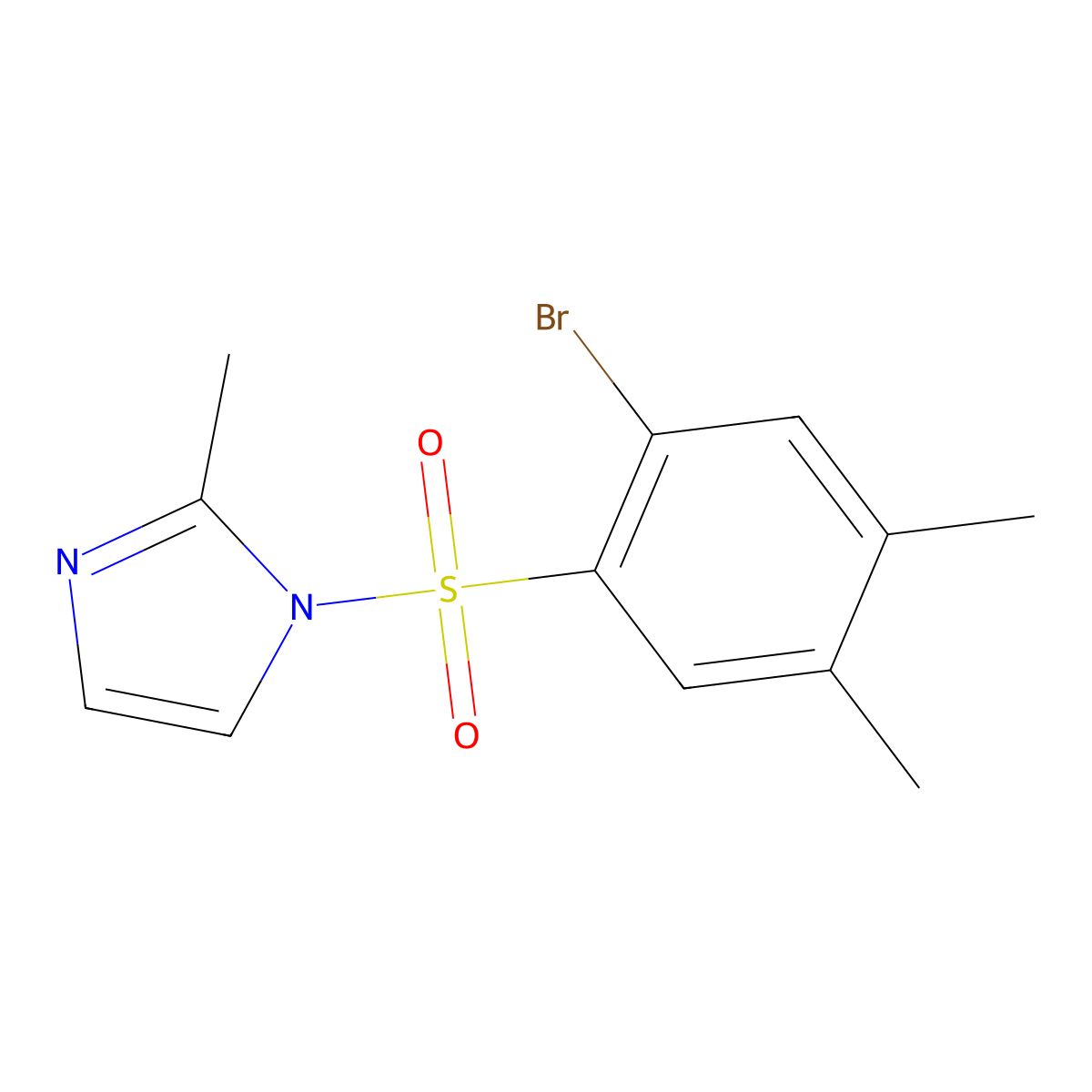 1-[(2-bromo-4,5-dimethylphenyl)sulfonyl]-2-methyl-1H-imidazole molecular structure, CAS 1087641-01-7