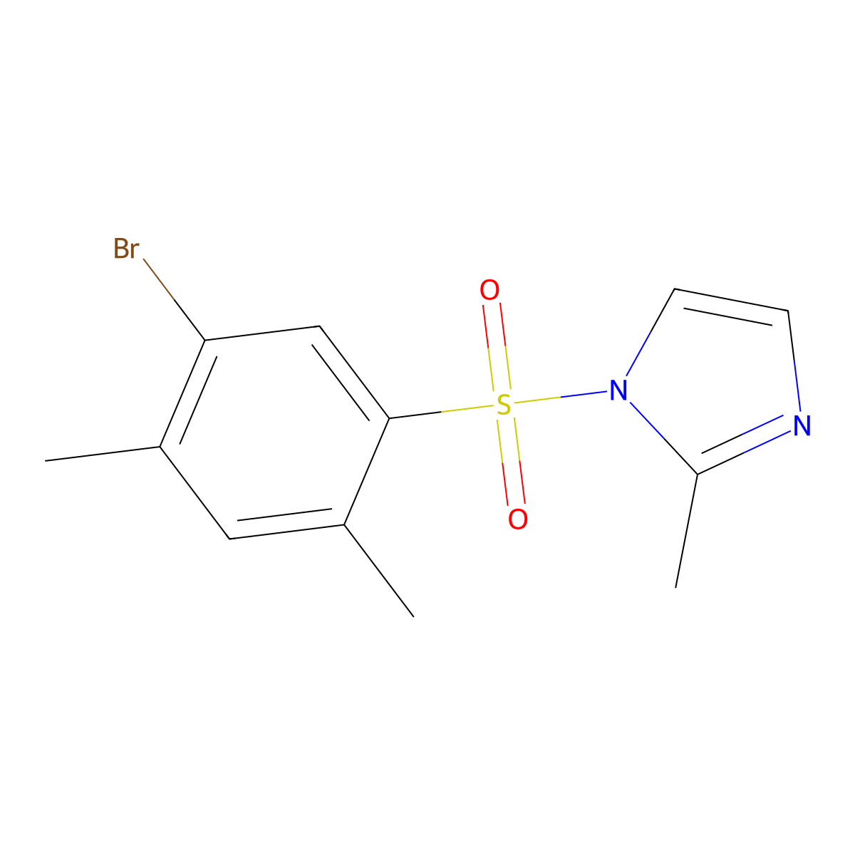 1-[(5-bromo-2,4-dimethylphenyl)sulfonyl]-2-methyl-1H-imidazole molecular structure, CAS 1087641-02-8