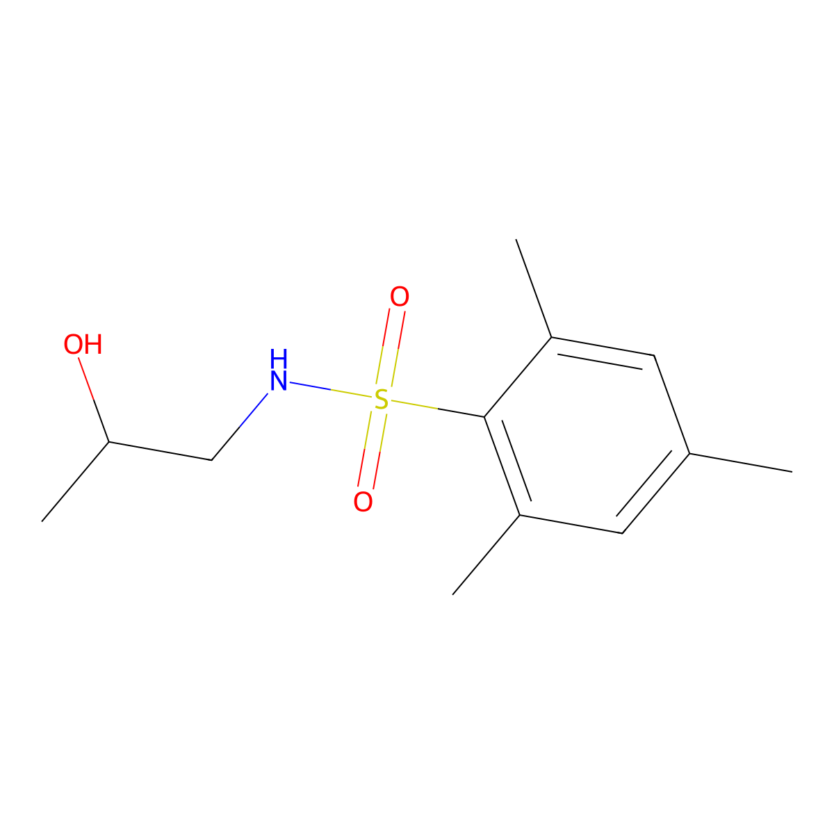 N-(2-hydroxypropyl)-2,4,6-trimethylbenzenesulfonamide molecular structure, CAS 1087641-08-4