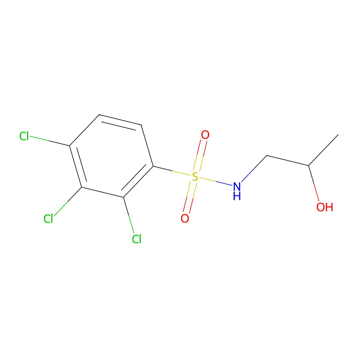 (2-Hydroxypropyl)[(2,3,4-trichlorophenyl)sulfonyl]amine molecular structure, CAS 1087641-11-9