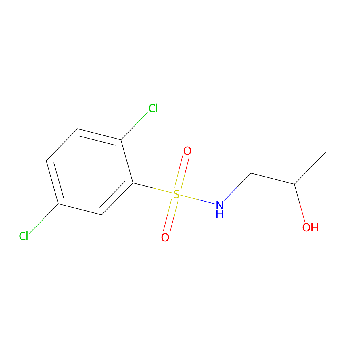2,5-dichloro-N-(2-hydroxypropyl)benzenesulfonamide molecular structure, CAS 1087641-15-3