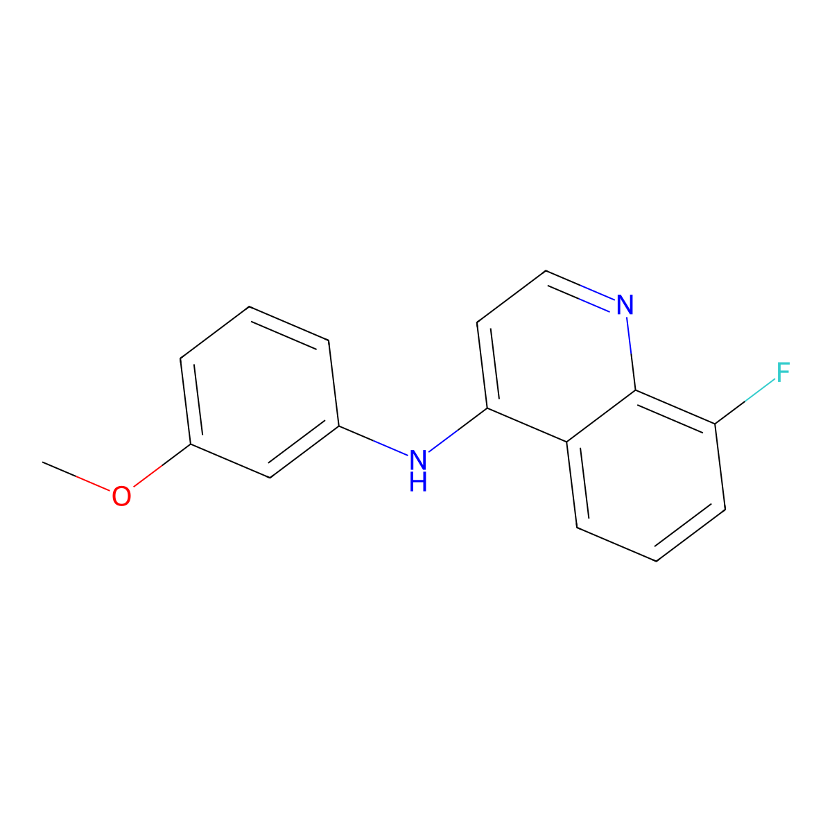 (8-Fluoro(4-quinolyl))(3-methoxyphenyl)amine molecular structure, CAS 1087643-10-4