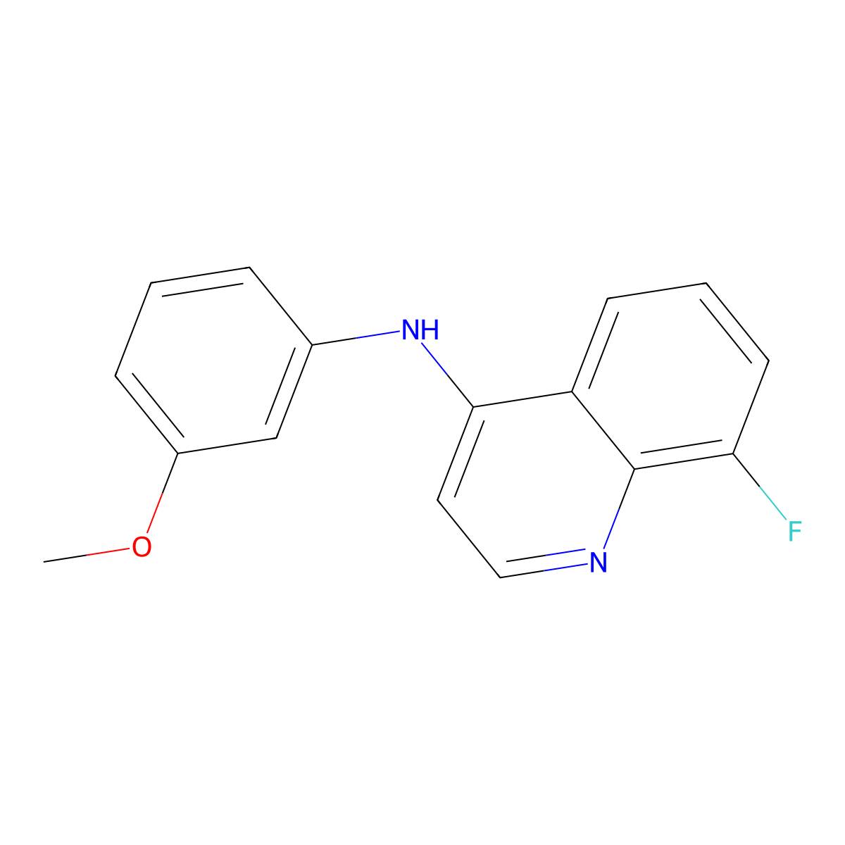 (8-Fluoro(4-quinolyl))(3-methoxyphenyl)amine molecular structure, CAS 1087643-10-4