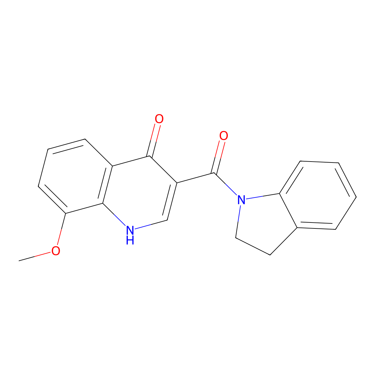 2,3-dihydro-1H-indol-1-yl(4-hydroxy-8-methoxyquinolin-3-yl)methanone molecular structure, CAS 1087643-36-4