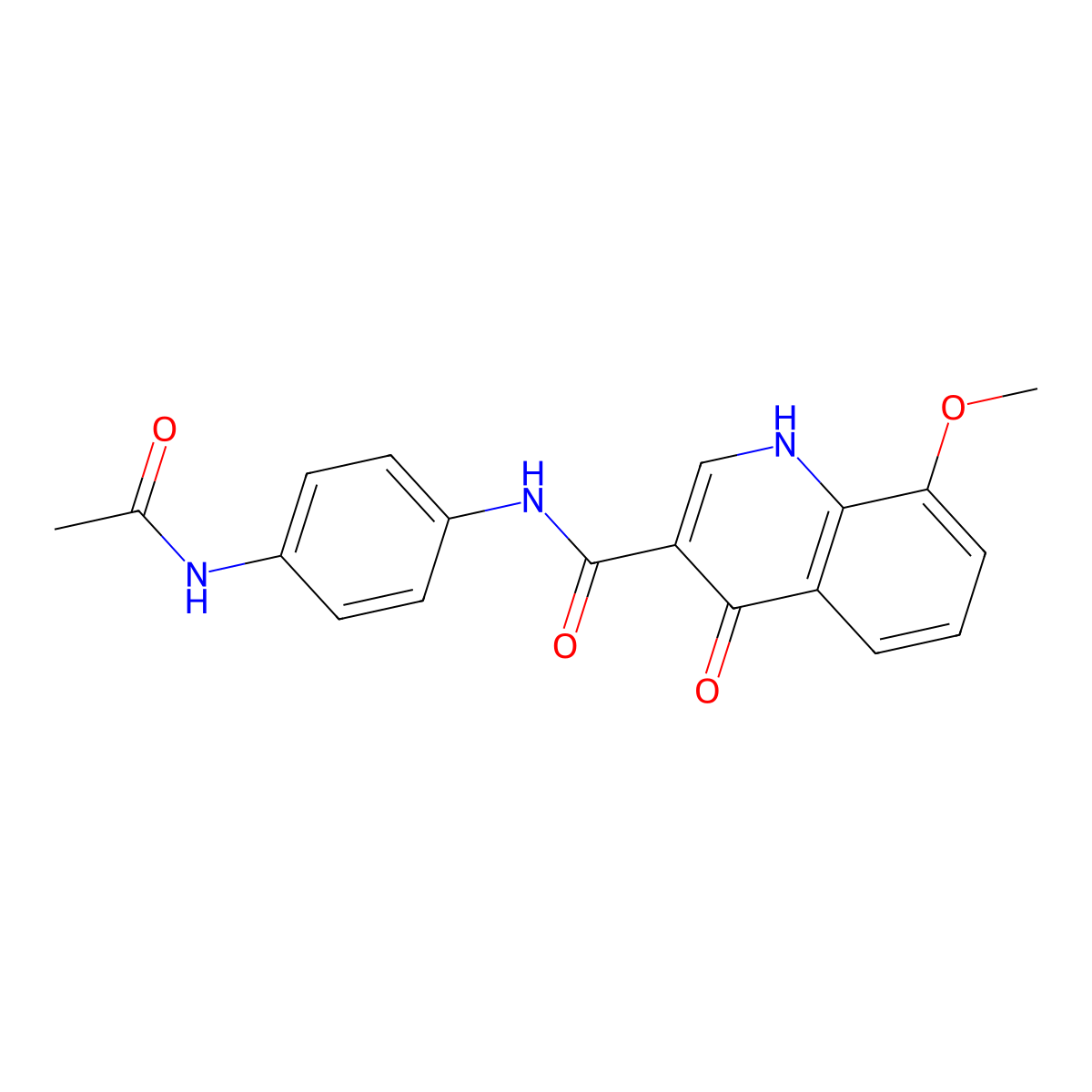 N-[4-(acetylamino)phenyl]-8-methoxy-4-oxo-1,4-dihydroquinoline-3-carboxamide molecular structure, CAS 1087643-57-9