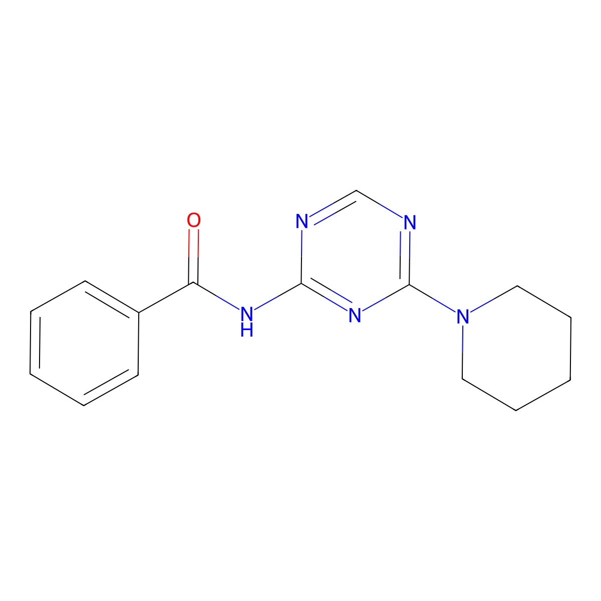 N-(4-piperidin-1-yl-1,3,5-triazin-2-yl)benzamide molecular structure, CAS 1087644-25-4