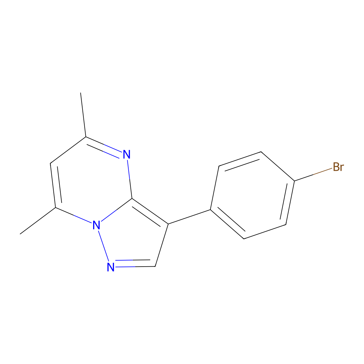 3-(4-Bromophenyl)-5,7-dimethylpyrazolo[1,5-a]pyrimidine molecular structure, CAS 1087644-97-0