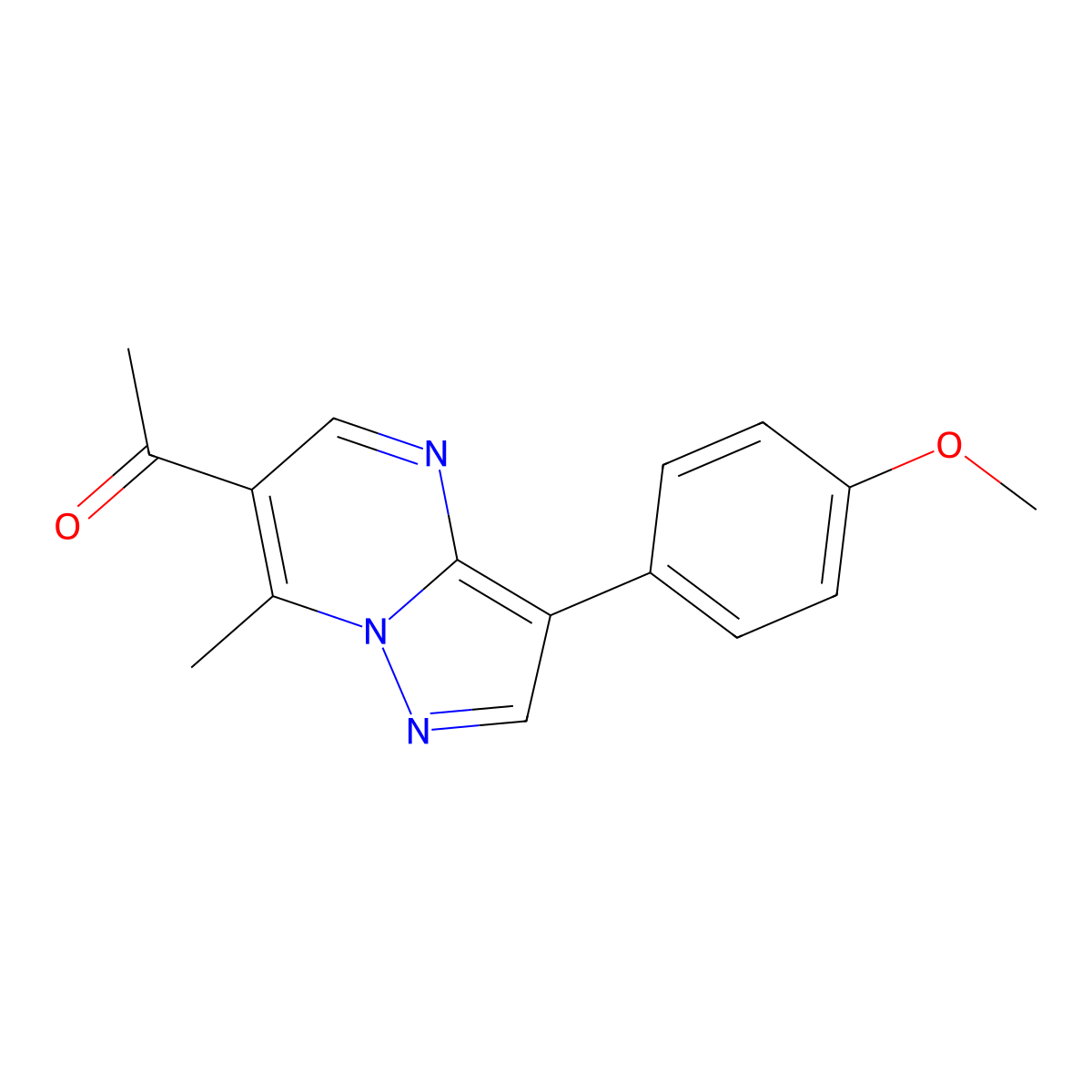 1-[3-(4-Methoxyphenyl)-7-methylpyrazolo[1,5-a]pyrimidin-6-yl]ethanone molecular structure, CAS 1087645-06-4