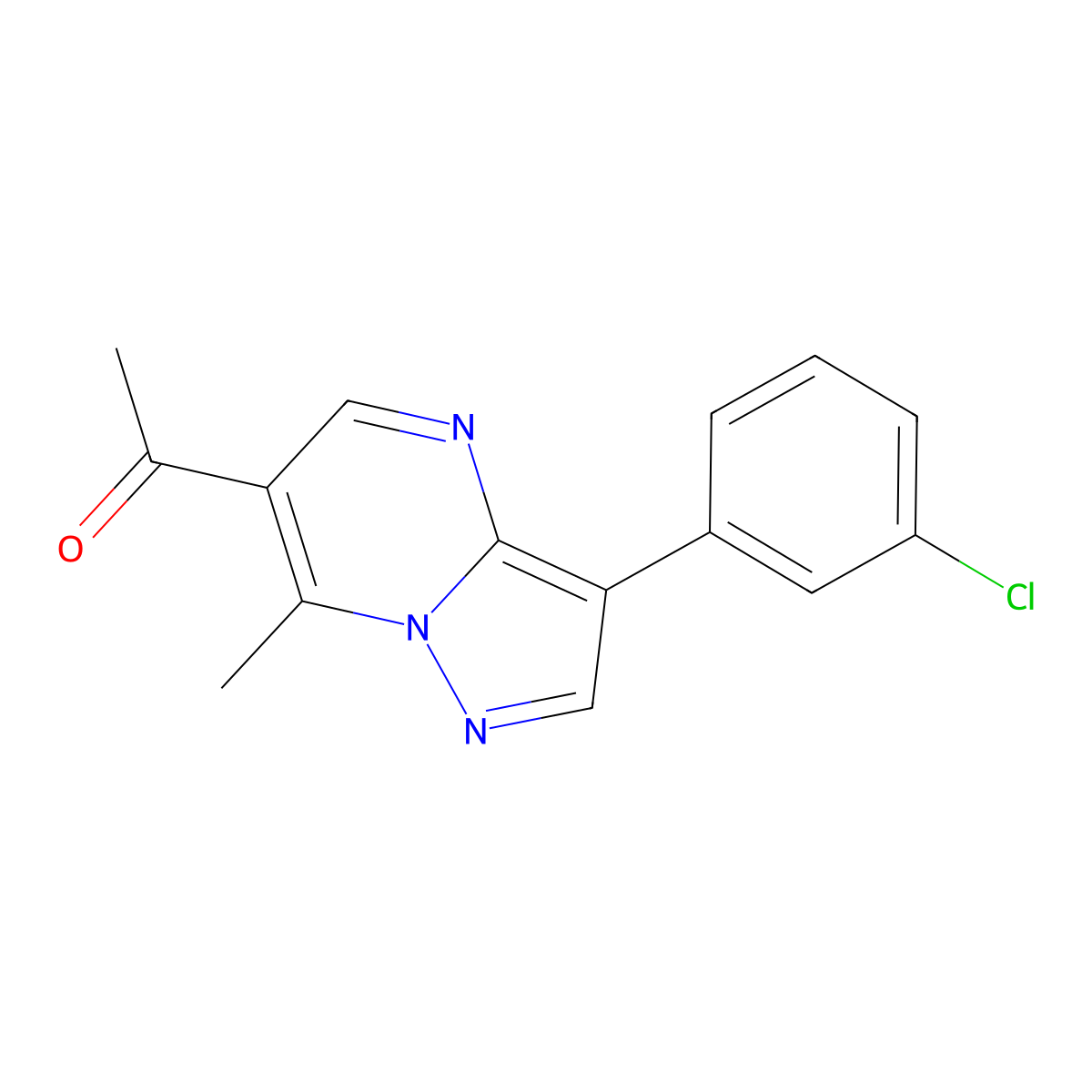 1-[3-(3-Chlorophenyl)-7-methylpyrazolo[1,5-a]pyrimidin-6-yl]ethanone molecular structure, CAS 1087645-07-5