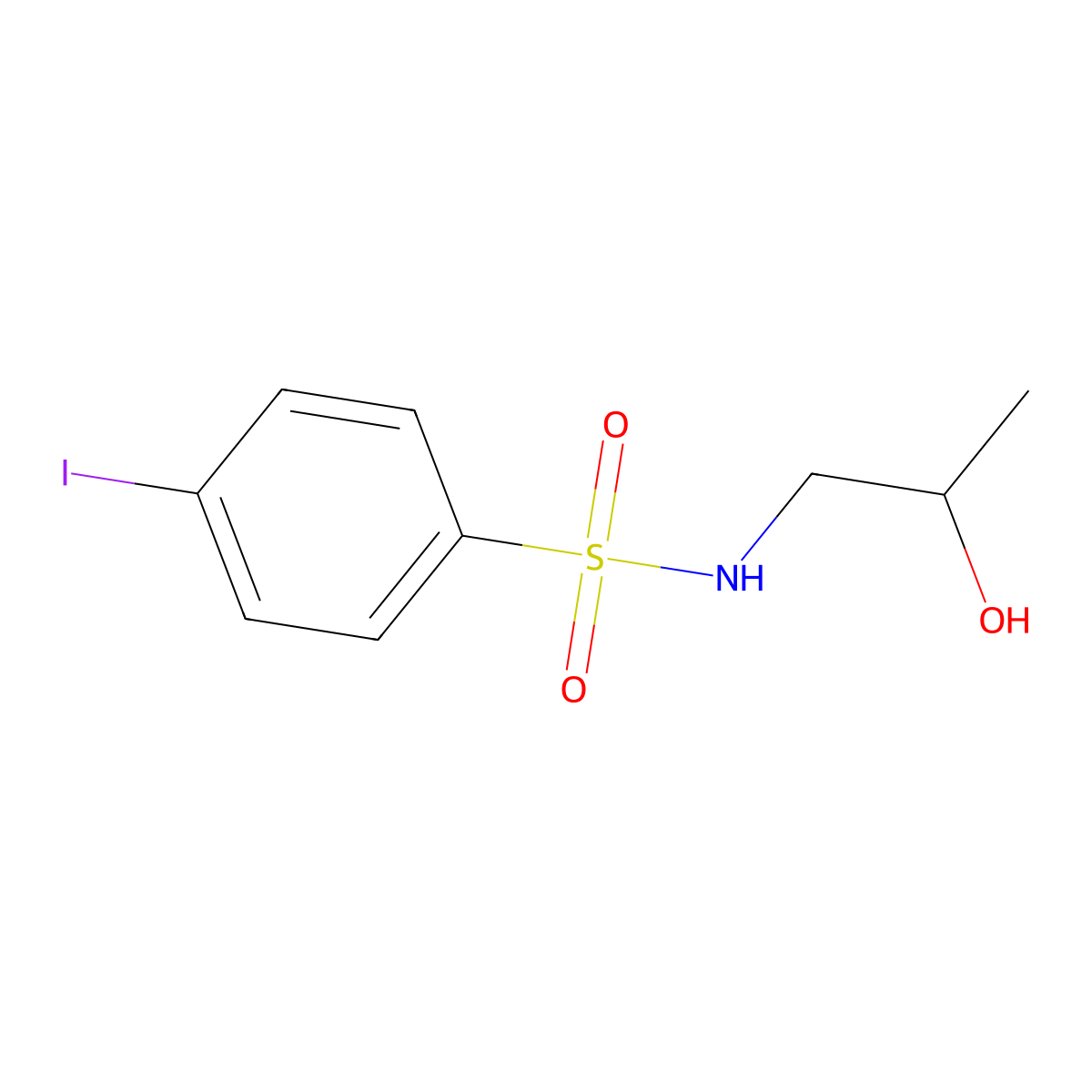 N-(2-hydroxypropyl)-4-iodobenzenesulfonamide molecular structure, CAS 1087646-19-2