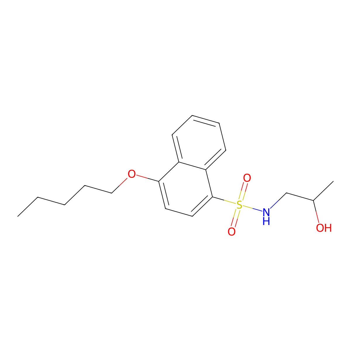 (2-Hydroxypropyl)[(4-pentyloxynaphthyl)sulfonyl]amine molecular structure, CAS 1087646-24-9