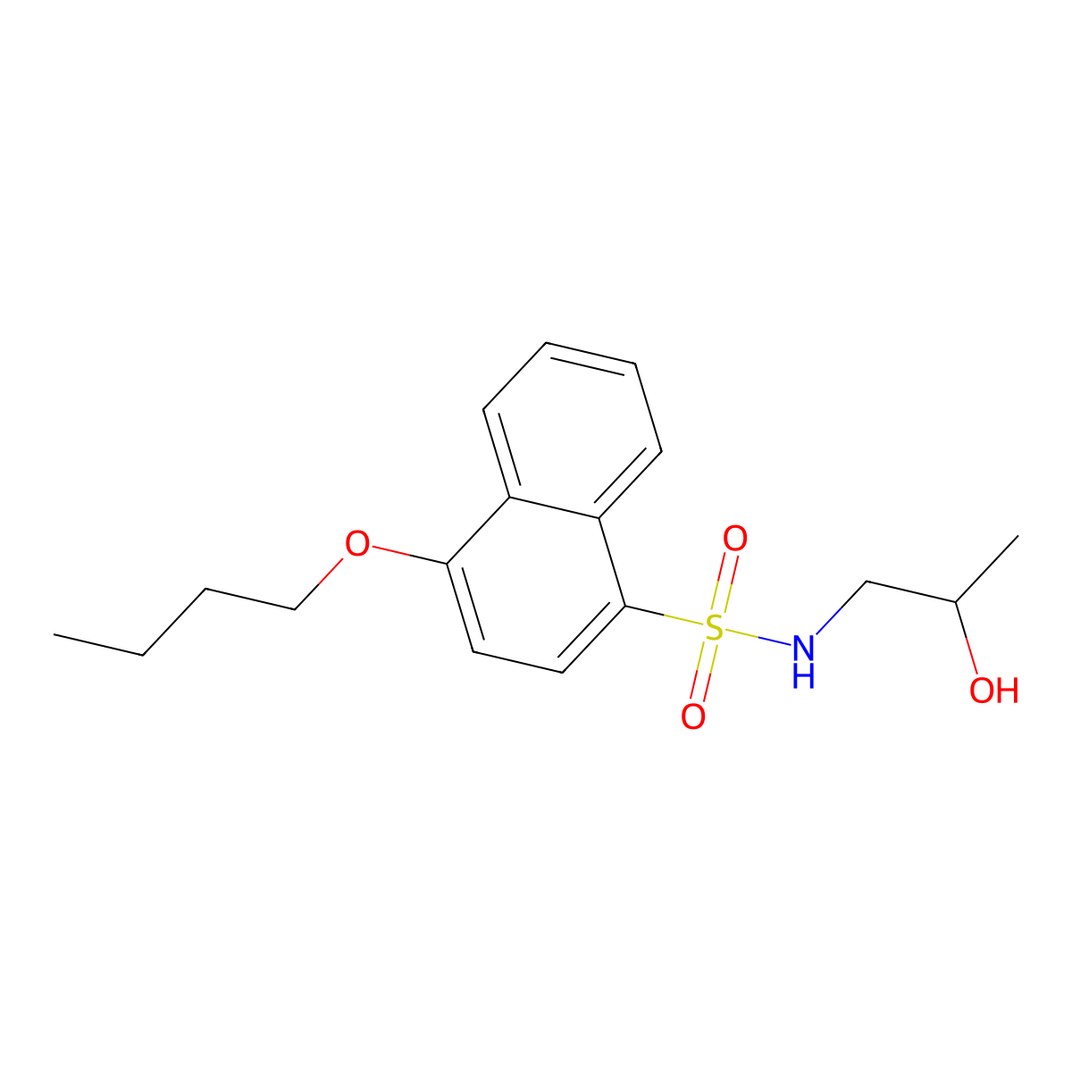 [(4-Butoxynaphthyl)sulfonyl](2-hydroxypropyl)amine molecular structure, CAS 1087646-25-0