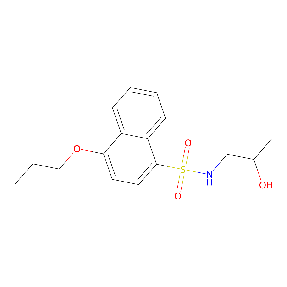 N-(2-hydroxypropyl)-4-propoxy-1-naphthalenesulfonamide molecular structure, CAS 1087646-26-1