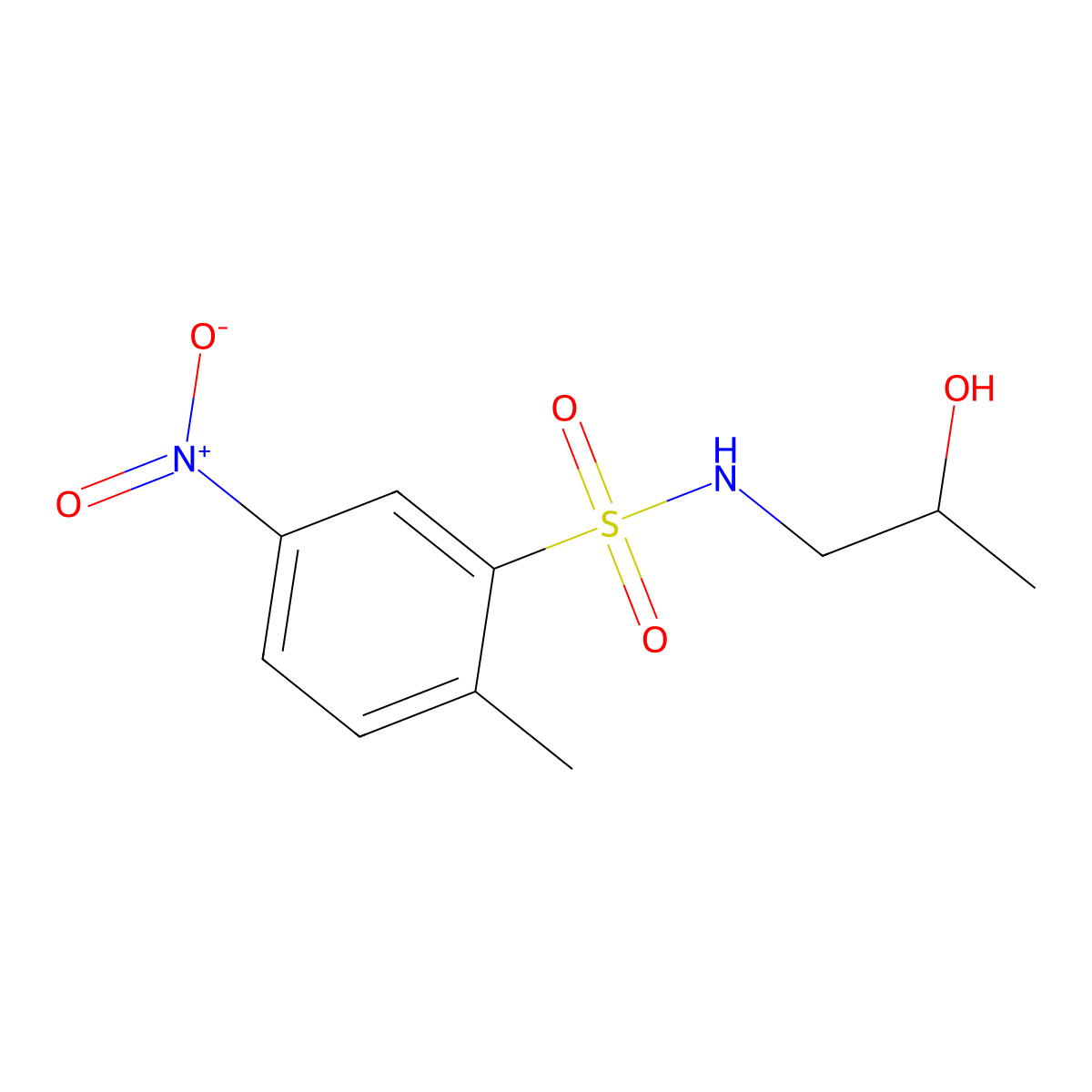 N-(2-hydroxypropyl)-2-methyl-5-nitrobenzenesulfonamide molecular structure, CAS 1087646-28-3