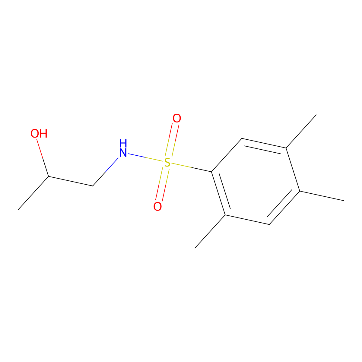N-(2-hydroxypropyl)-2,4,5-trimethylbenzenesulfonamide molecular structure, CAS 1087646-29-4